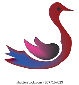 diseño del logotipo del pato de la compañía.ilustración del arte vectorial del logotipo del pato.plantilla del pato abstracto gráfico.diseño del icono del pato.diseño moderno del logotipo de los animales
