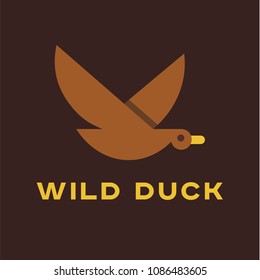 Duck Logo design Geometric style vector template Linear style.