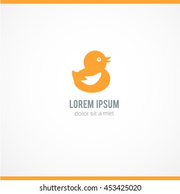 Duck Logo design Geometric style vector template Linear style.