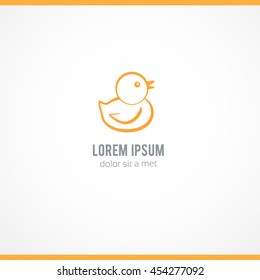 Duck Logo design Geometric style vector template Linear style.