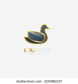 ilustración de color de diseño de logotipo de pato
