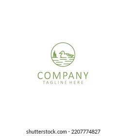 Duck logo design icon tamplate