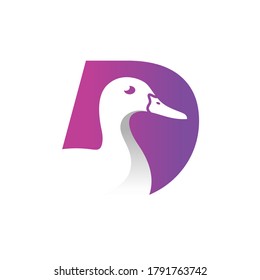 duck logo design with letter D