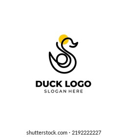 duck logo design with line