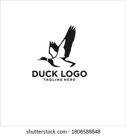 duck logo design silhouette vector	