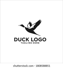 duck logo design silhouette vector	