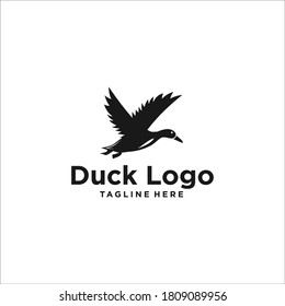 duck logo design silhouette vector	