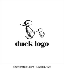 duck logo design silhouette vector