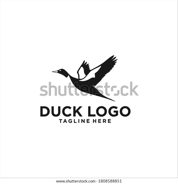 Duck Logo Design Silhouette Vector Stock Vector (Royalty Free ...