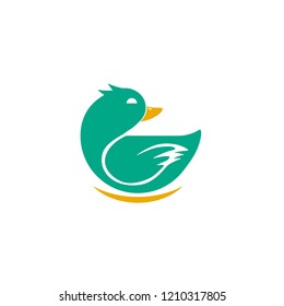 Duck Logo Design. Simple Icon Duck Vector Template