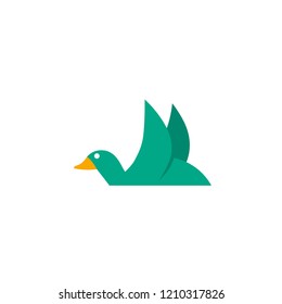 Duck Logo Design. Simple Icon Duck Vector Template