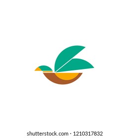 Duck Logo Design. Simple Icon Duck Vector Template