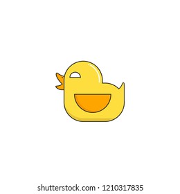 Duck Logo Design. Simple Icon Duck Vector Template