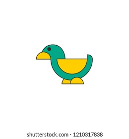 Duck Logo Design. Simple Icon Duck Vector Template