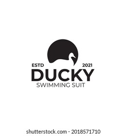 Duck logo design template for swimming suit company 