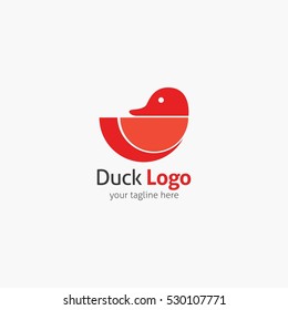 Duck Logo Design Template. Vector Illustration