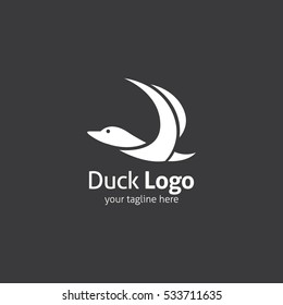 Duck Logo Design Template. Vector Illustration