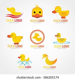 Duck Logo Design Template. Vector Illustration