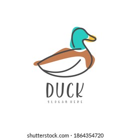 Duck Logo Design Vector lineart
