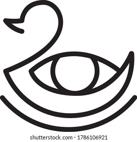 duck logo design vector, outline swan bird logo design, minimalist