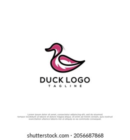 Duck logo design vector tamplate.