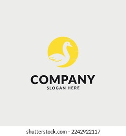 Duck logo design vector template.