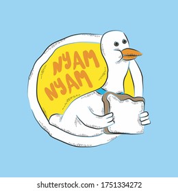 logo del pato come pan abstracto, logo del pato