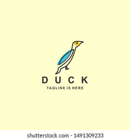 Duck logo with flat design