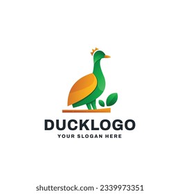 Duck Logo Gradient Vector Icon Illustration