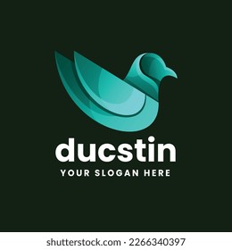 Duck logo gradient vector illustration