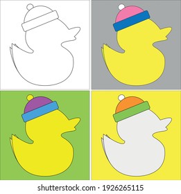 Duck logo group illustration vector 