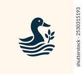 Duck logo icon silhouette vector 2