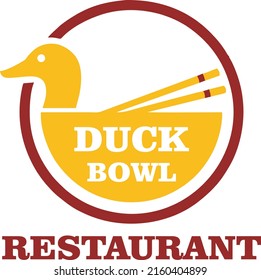 duck logo icon vector illustration stock for cafe and restaurant
