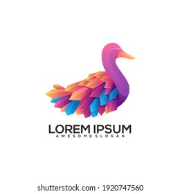 Duck logo illustration Colorful Vector Design