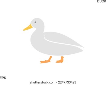 Logo del pato. Pato aislado sobre fondo blanco. Bird