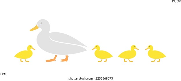 Logo del pato. Pato aislado sobre fondo blanco. Bird