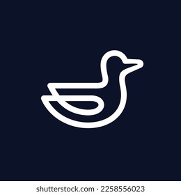 Duck logo with line art concept