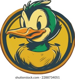 Duck logo multicolor vector illustration isolated on white background
