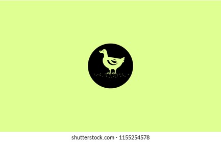 duck logo with negative space effect for illustration use