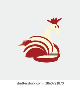 a duck logo from a sliced apple
