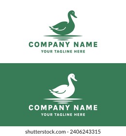 Duck logo, swan logo, Duck icon logo
