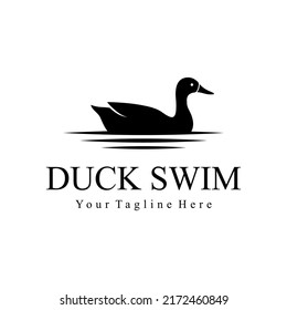 Duck Logo Swimming Silhouette Vector Stock Vector (Royalty Free ...