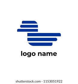 Duck logo template corporate shape lines icon