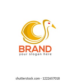 Duck logo template, orange duck