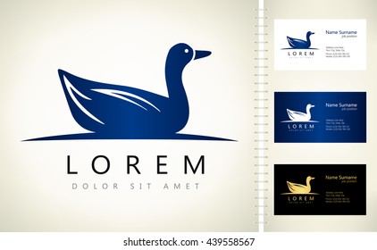 Duck logo vector. Animal design.