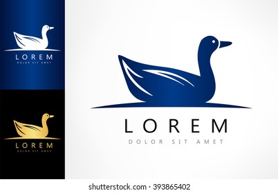 Duck logo vector. Bird logo design vector illustration. 