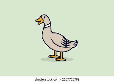 Ilustración de diseño vectorial del logotipo del pato, vector de pájaro colorido. Concepto de icono de naturaleza animal.
