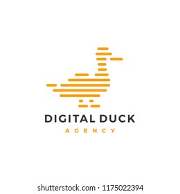 duck logo vector icon line outline monoline illustration