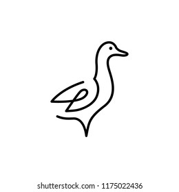 duck logo vector icon line outline monoline illustration