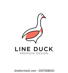 duck logo vector icon line outline monoline illustration